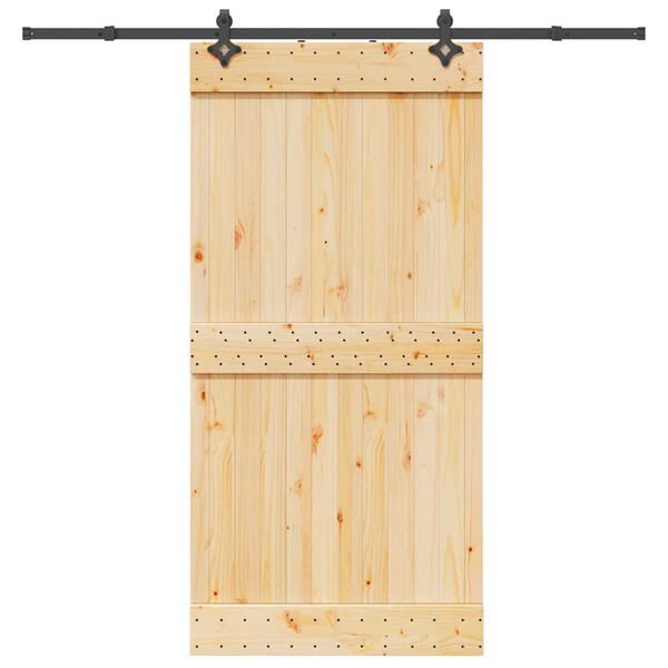 vidaXL Sliding Door with Hardware Set 100x210 cm Solid Wood Pine