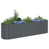 vidaXL Garden Raised Bed 320x80x81 cm Galvanised Steel Grey