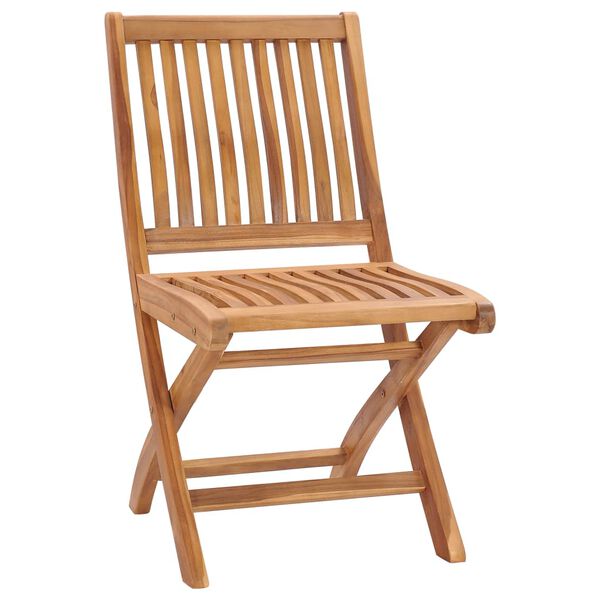vidaXL Folding Garden Chairs 4 pcs Solid Teak Wood