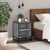 vidaXL Bedside Cabinet Grey Sonoma 40x31x50 cm Engineered Wood and Metal