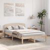 vidaXL Bed Frame with Headboard Natural 120 x 200 cm Solid Pine Wood