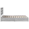 vidaXL Storage Bed Grey Sonoma 140 x 200 cm Engineered Wood