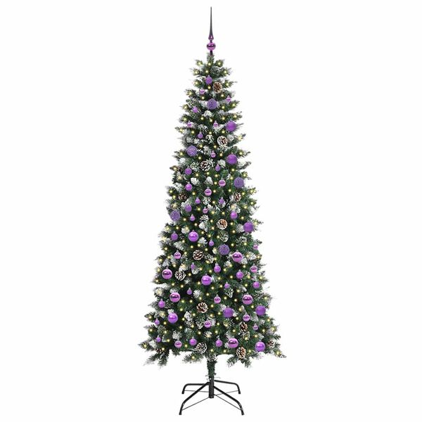 vidaXL Artificial Christmas Tree with 300 LEDs with Stand Green 210 cm