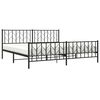 vidaXL Metal Bed Frame without Mattress with Footboard Black 200x200cm