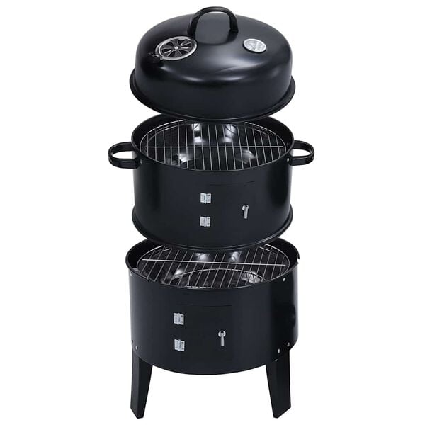 vidaXL 3-in-1 Charcoal Smoker BBQ Grill 40x80 cm