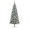 vidaXL Artificial Hinged Christmas Tree Green and White 210 cm