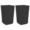 vidaXL Garden Planters 2 pcs Black 32.5x32.5x57 cm PP