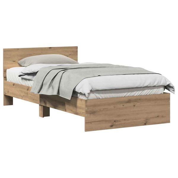 vidaXL Bed Frame Artisan Oak 203 x 104 x 70 cm Engineered Wood