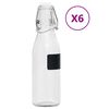 vidaXL Glass Bottles with Clip Closure 6 pcs Round 250 ml