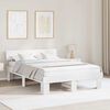 vidaXL Bed Frame with Headboard White 140 x 200 cm Solid Pine Wood