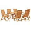 vidaXL Garden Dining Set Folding 7 pcs Brown Solid Acacia Wood
