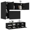 vidaXL 4 Piece TV Wall Units Black Engineered Wood