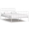 vidaXL Bed Frame without Mattress with Slatted Base White Metal 120x200 cm