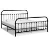 vidaXL Bed Frame without Mattress with Headboard Black 180x200 cm Super King Metal