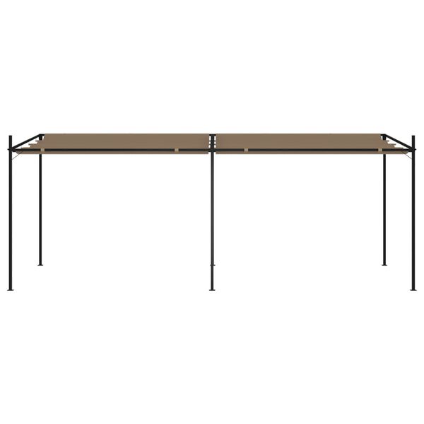 vidaXL Gazebo with Retractable Roof 600x300x233 cm Taupe