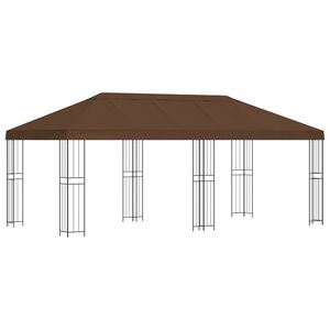 vidaXL Garden Gazebo 6 x 3 m Brown Polyester and Steel 190 gsm