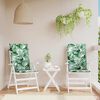 vidaXL Highback Chair Cushions 2 pcs Leaf Pattern Fabric