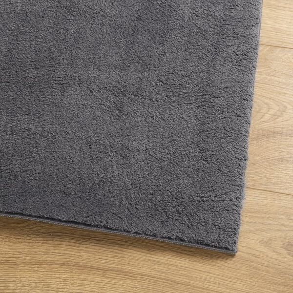 vidaXL Rug HUARTE Short Pile Soft and Washable Anthracite 200x200 cm