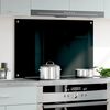 vidaXL Kitchen Backsplash Black 90 x 60 cm Tempered Glass