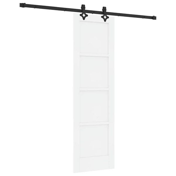 vidaXL Sliding Door White and Black 61 x 198.5 cm Solid Pine Wood