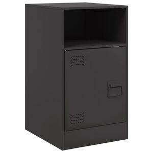 vidaXL Bedside Cabinet Black 34,5x39x62 cm Steel