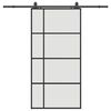 vidaXL Sliding Door with Hardware Set Black 102,5x205 cm ESG Glass
