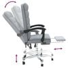 vidaXL Reclining Office Chair Light Grey Fabric