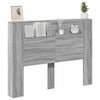 vidaXL Headboard Cabinet with LED Grey Sonoma 140 x 16.5 x 103.5 cm