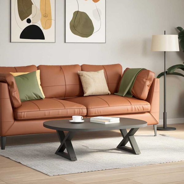 vidaXL Coffee Table Legs 2 pcs Anthracite 60x(30-31.3) cm Steel