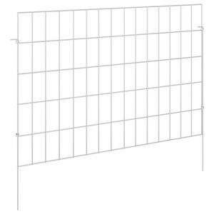 vidaXL Garden Fence with Stakes 24 pcs 75 x 50 cm Galvanised Steel