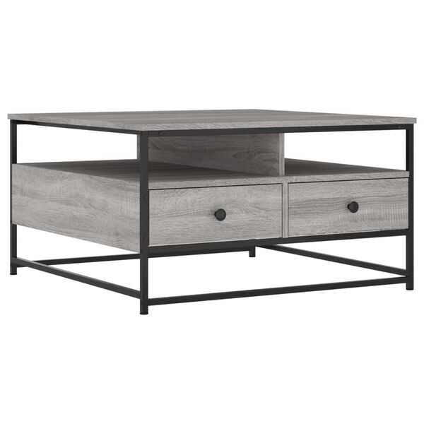 vidaXL Coffee Table Grey Sonoma 80x80x45 cm Engineered Wood