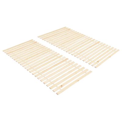 vidaXL Roll up Bed Bases 2 pcs with 23 Slats 90x200 cm Solid Pinewood