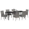 vidaXL Garden Dining Set 7 pcs Grey Powder-Coated Steel