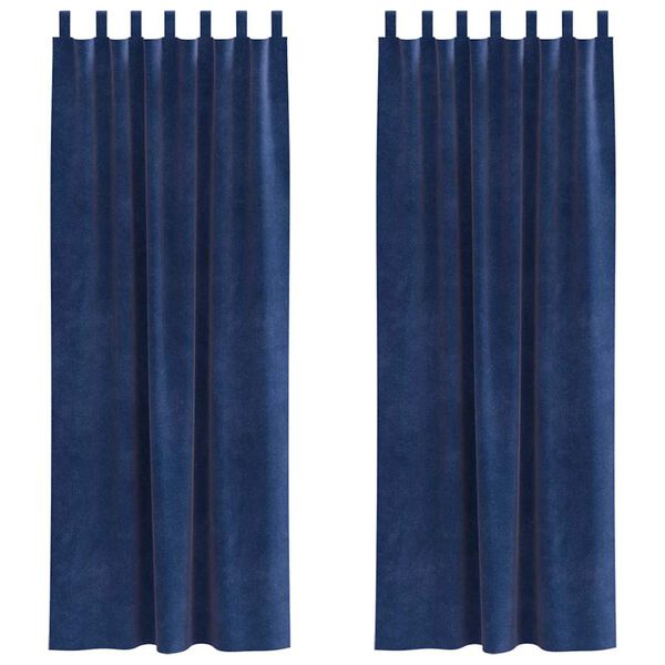 vidaXL Blackout Curtains 2 pcs Dark Blue 140 x 245 cm Velvet