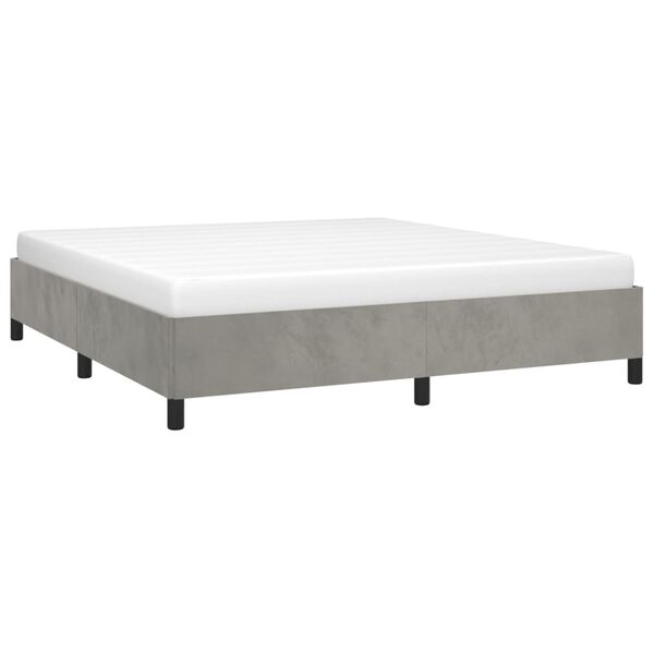 vidaXL Bed Frame without Mattress Light Grey Super King Velvet