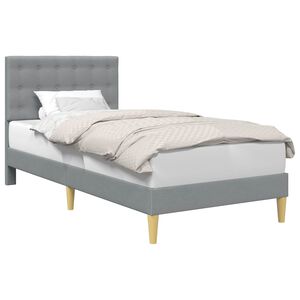vidaXL Bed Frame with Headboard Light Grey 90 x 190 cm Fabric