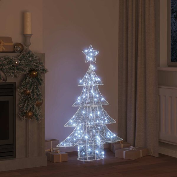 vidaXL Christmas Tree with 100 LEDs Cold white 122 cm Acrylic