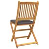 vidaXL Folding Chair 6 pcs Grey 49 x 57.5 x 92cm Solid Acacia wood
