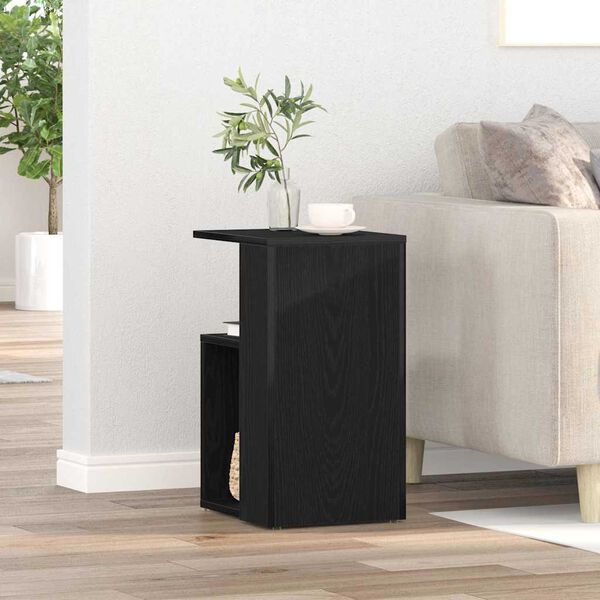 vidaXL Side Table Black Oak 36 x 30 x 56 cm Engineered Wood