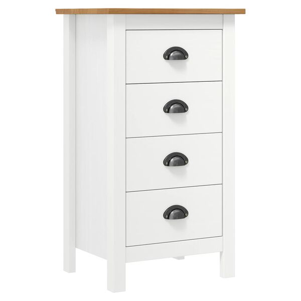 vidaXL Sideboard Hill White 46x35x80 cm Solid Pine Wood
