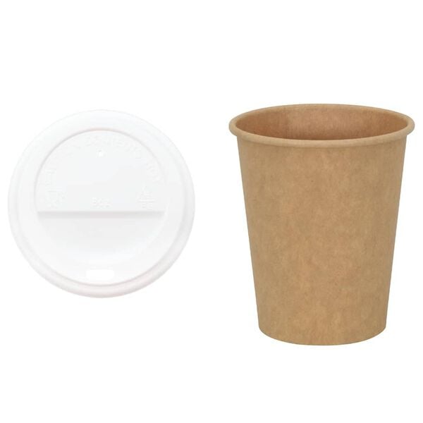 vidaXL Paper Coffee Cups with Lids 1000 pcs 8oz 200ml