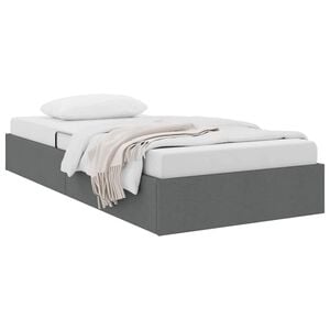 vidaXL Storage Bed with Mattress Dark Grey 90 x 190 cm Fabric