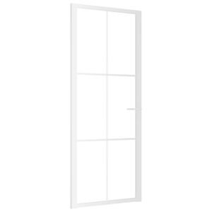 vidaXL Interior Door 83x201.5 cm White ESG Glass and Aluminium