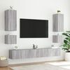 vidaXL TV Wall Cabinet with LED Lights Grey Sonoma 100x35x41 cm