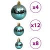 vidaXL Christmas Baubles 100 pcs Green 3 / 4 / 6 cm