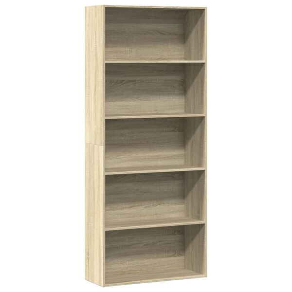 vidaXL Book Cabinet Sonoma Oak 80x30x189 cm Engineered Wood