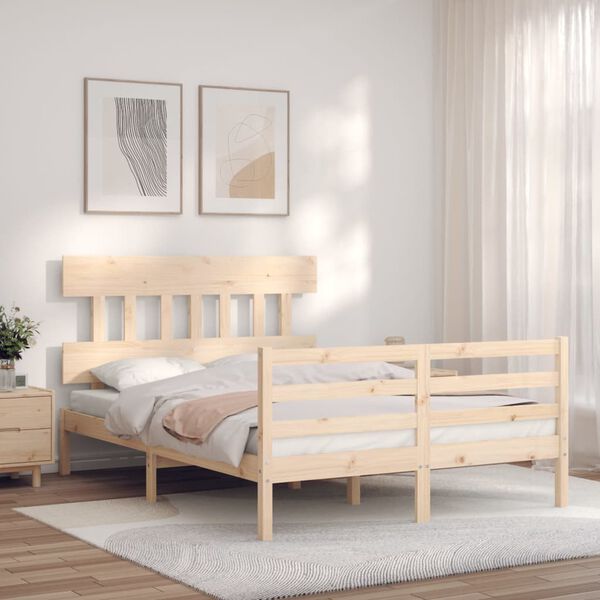 vidaXL Bed Frame without Mattress 140x190 cm Solid Wood
