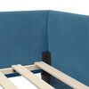 vidaXL Corner Bed Frame with Headboard Blue 90 cm x 190 cm Velvet