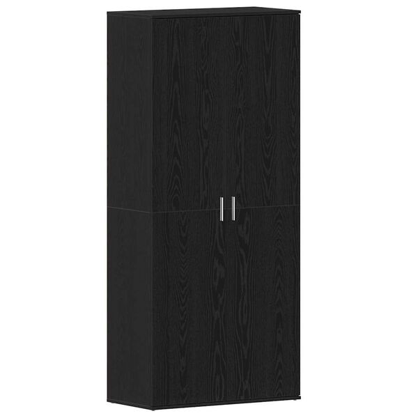 vidaXL Shoe Cabinet Black Oak 80 x 39 x 178 cm Engineered Wood