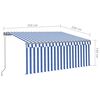 vidaXL Manual Retractable Awning with Blind 3.5x2.5m Blue&White